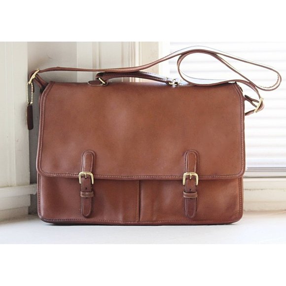 Coach Other - Coach Vintage - Executive Brief 5260 in British Tan + Brass, USA - 1980s